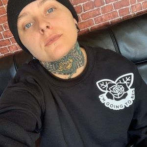 Black crewneck sweatshirt